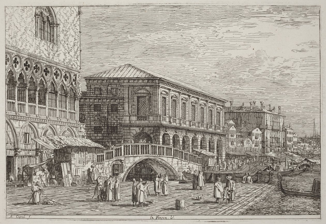 Vankila. V. [alhaalla vasemmalla] tekijältä Canaletto