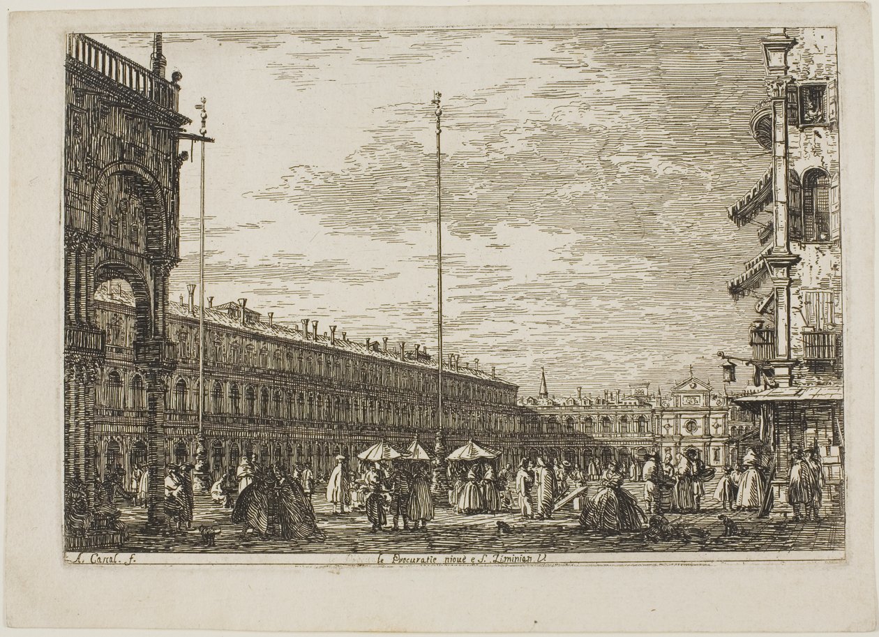 le Procuratie niove ja S. Ziminian V., Vedute tekijältä Canaletto