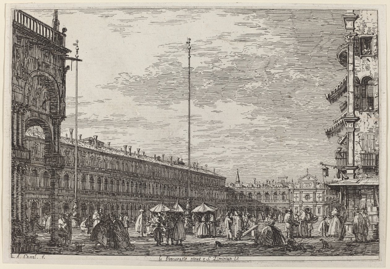 Le Procuratie niove ja S. Ziminian V., c. 17351746. tekijältä Canaletto