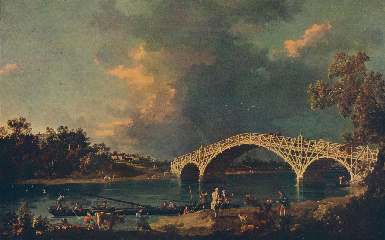 Old Walton Bridge, 1754 tekijältä Giovanni Antonio Canal