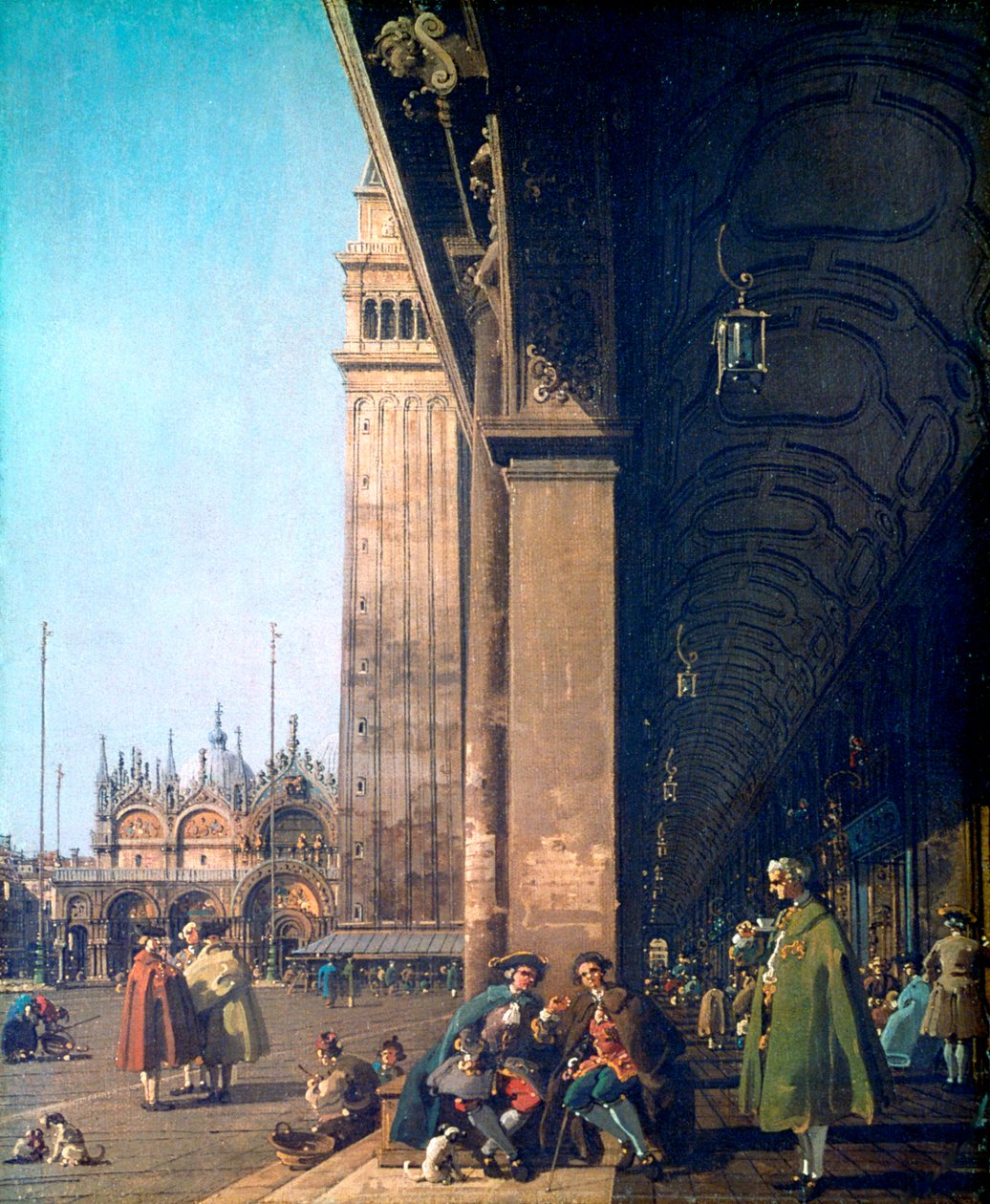 Piazza San Marco ja pylväikkö, 1756 tekijältä Giovanni Antonio Canal