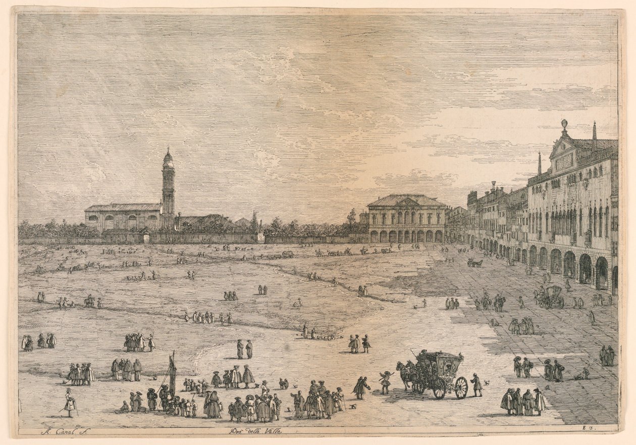 Prà della Valle (Prato della Valle, Padova), Muualta otettuja näkymiä muista paikoista tekijältä Canaletto