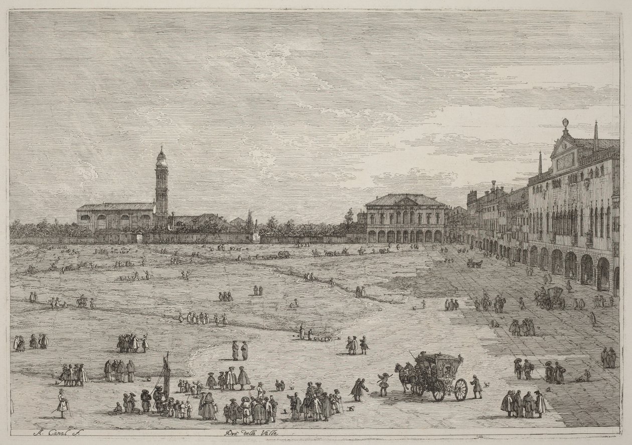 Prato della Valle tekijältä Canaletto