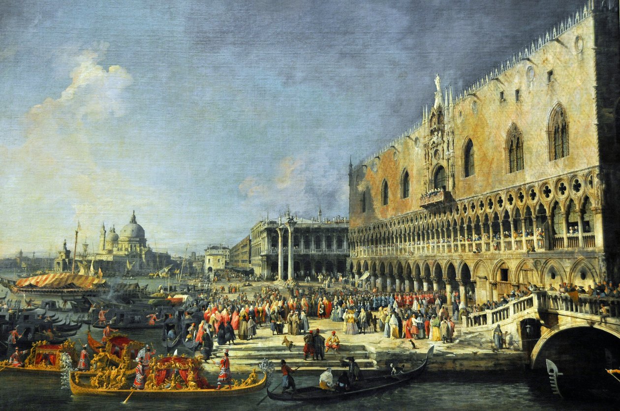 Ranskan suurlähettilään vastaanotto Venetsiassa tekijältä Canaletto