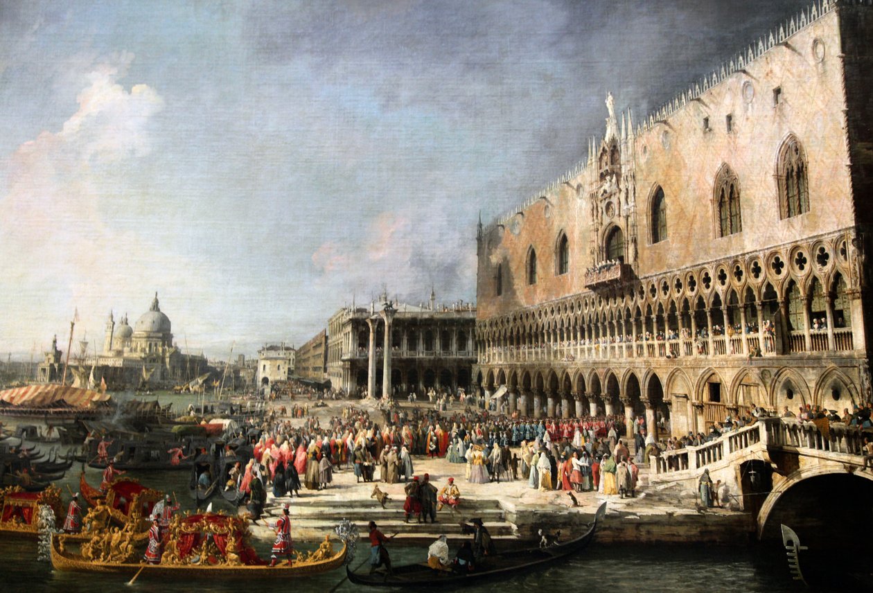 "Ranskan suurlähettilään vastaanotto Venetsiassa", 1726-1727 tekijältä Canaletto