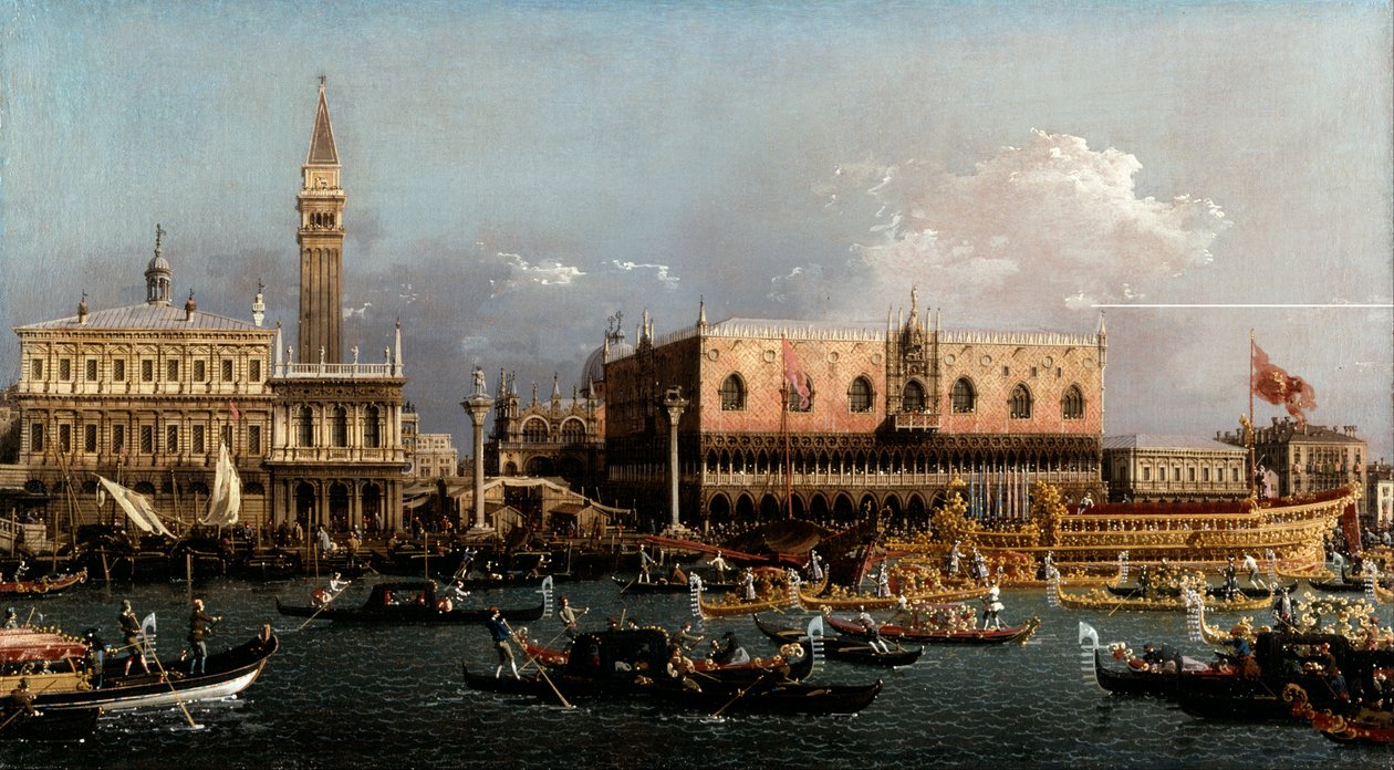 Bucintoro Molossa ylösnousemuspäivänä tekijältä Canaletto