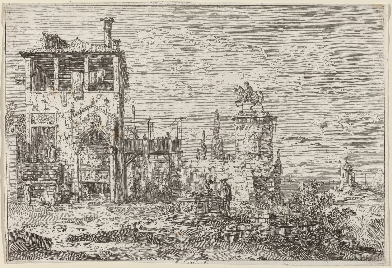 Ratsastusmonumentti tekijältä Canaletto