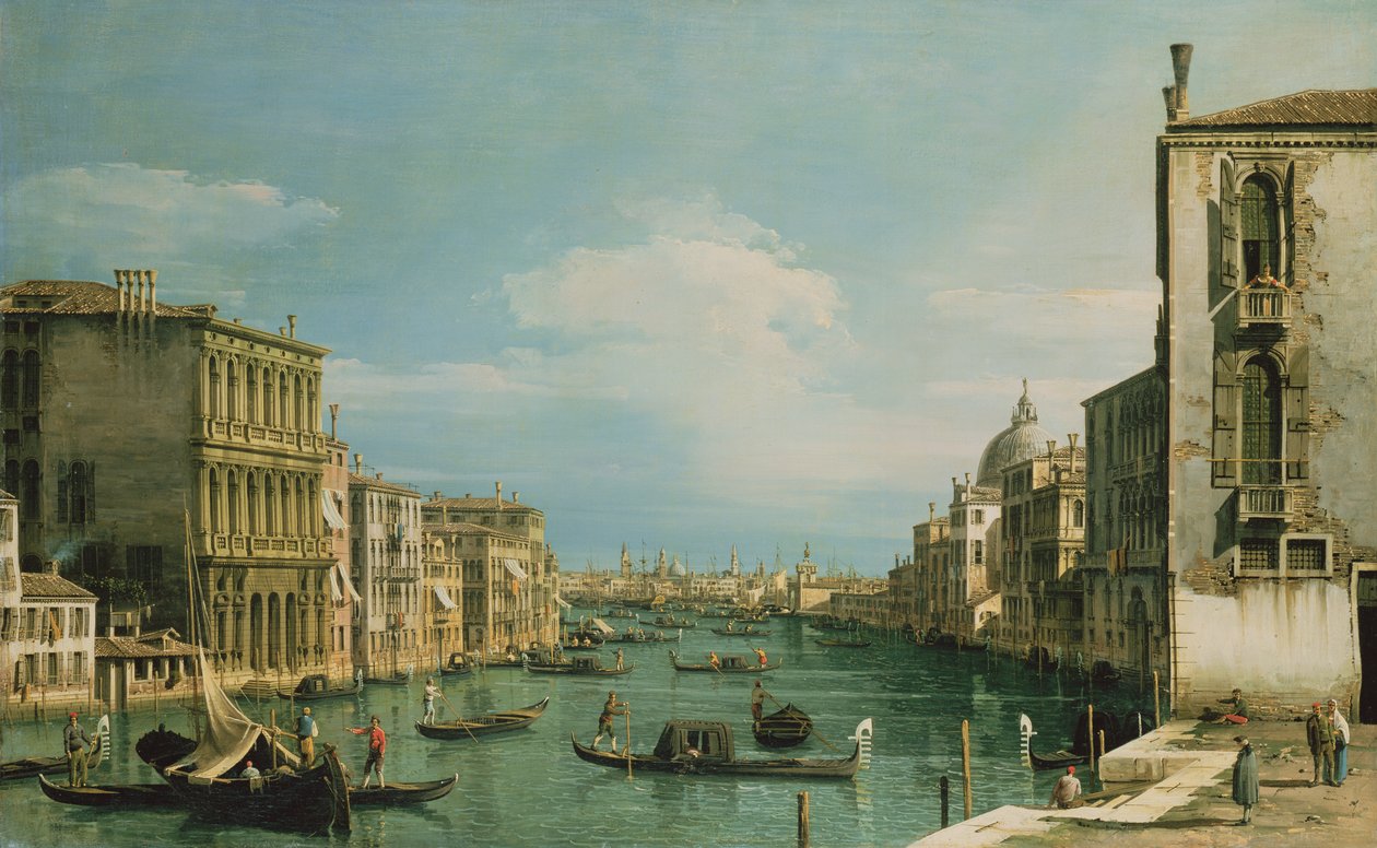 Grand Canal Venetsia katsot itään Campo di San Violta tekijältä Giovanni Antonio Canal
