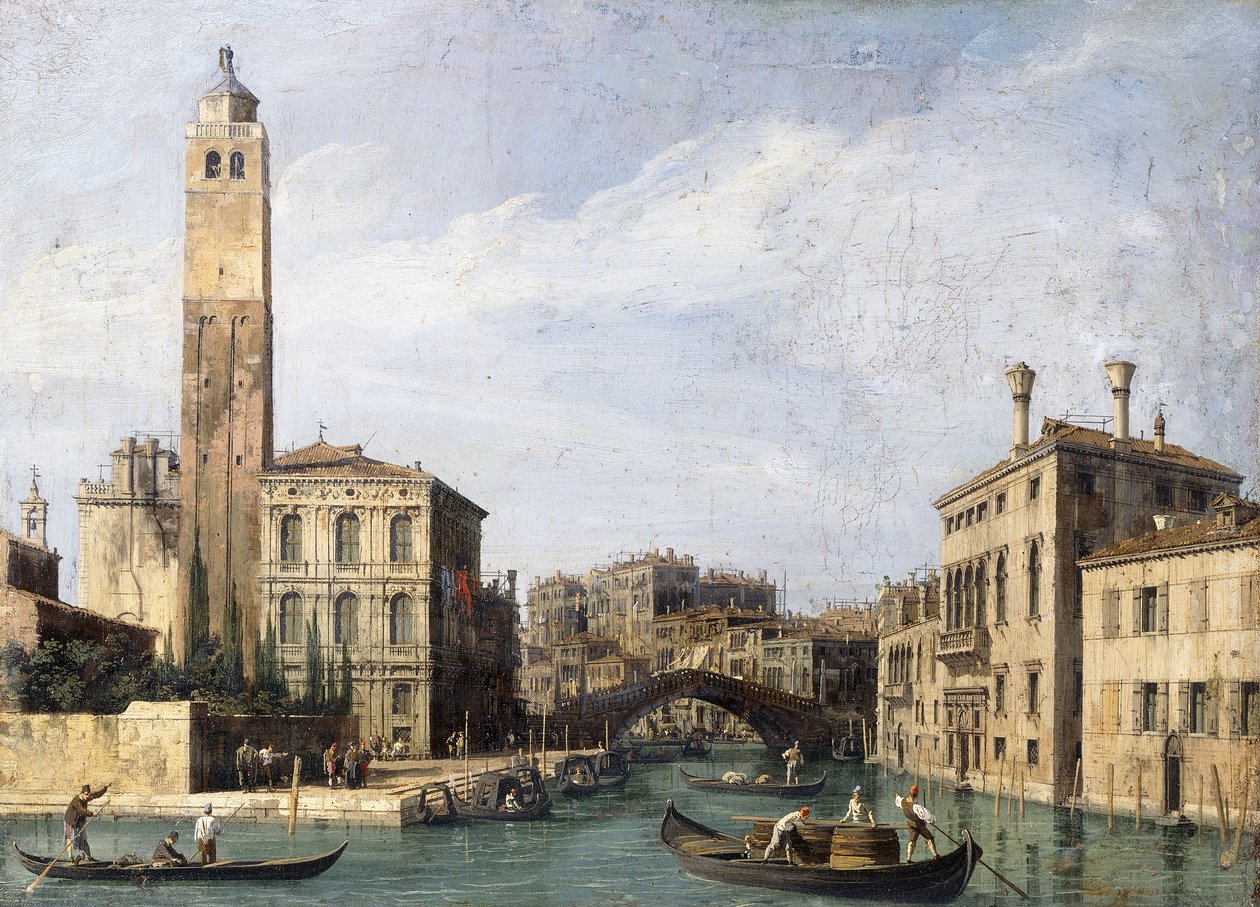 Canal Grande ja San Geremia, Palazzo Labia ja Cannaregion sisäänkäynti, n. 1726-1730 tekijältä Giovanni Antonio Canal