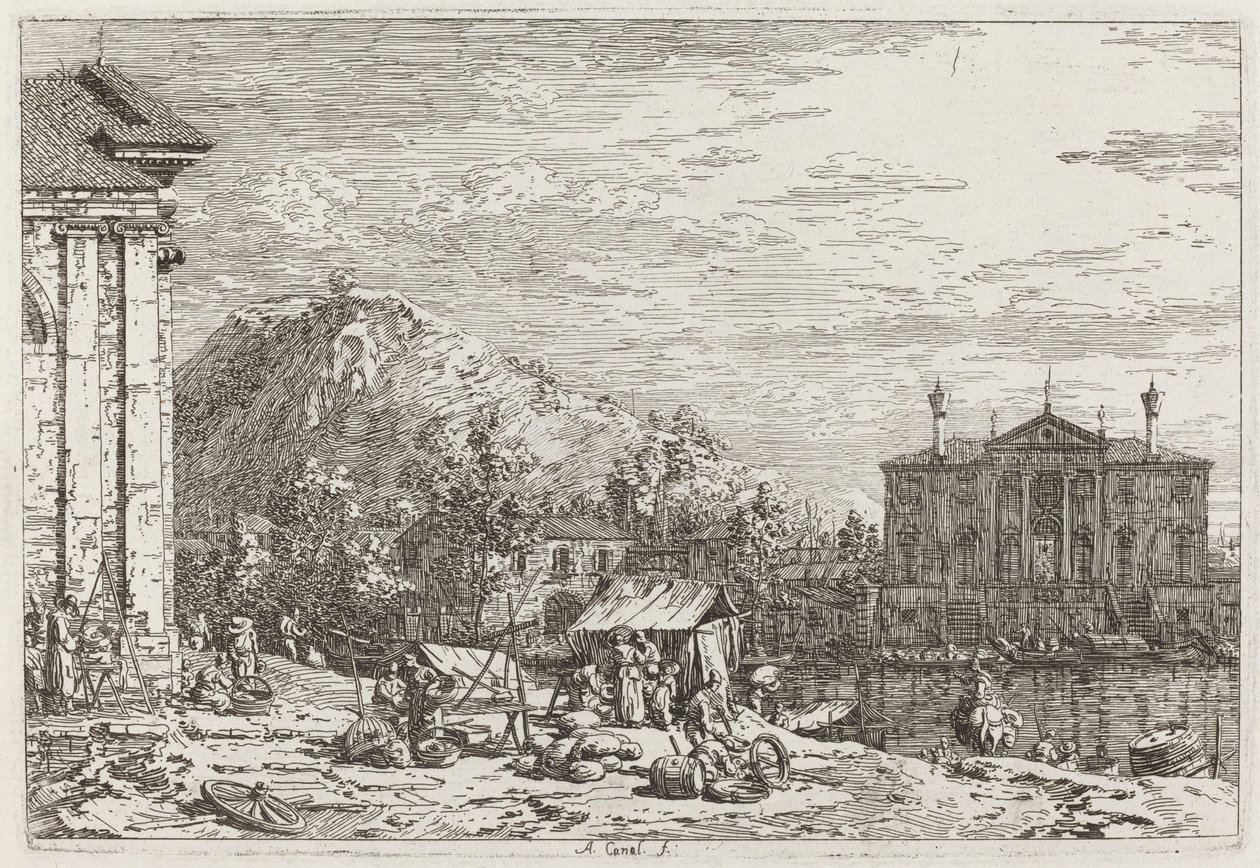 Dolon markkinat [vasemmalla alhaalla] tekijältä Canaletto