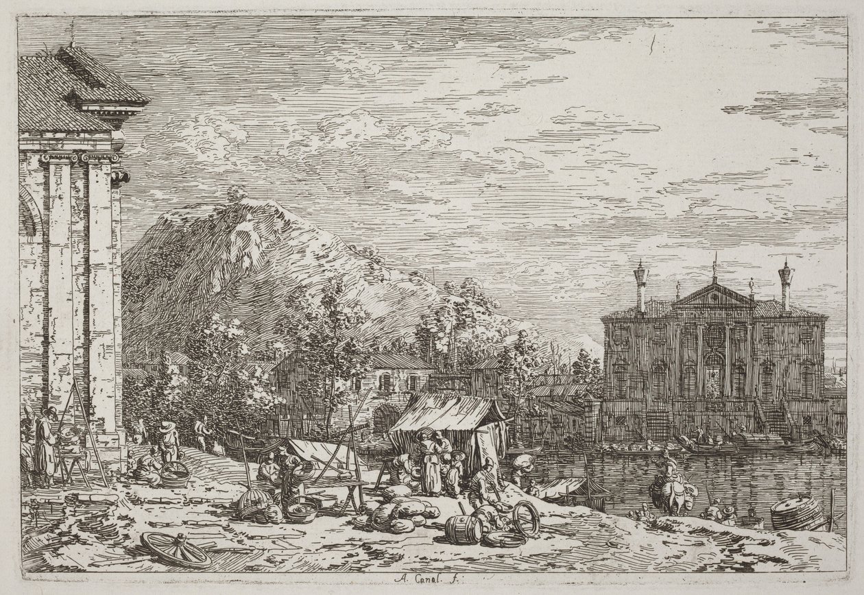 Dolon tori [vasemmassa alakulmassa] tekijältä Canaletto