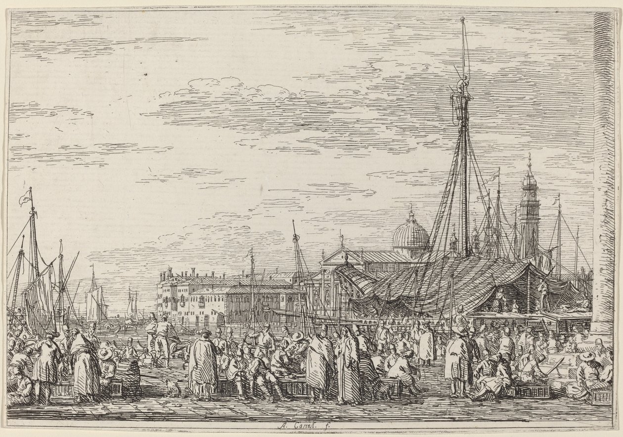 Molon markkinat, n. 17351746. tekijältä Canaletto