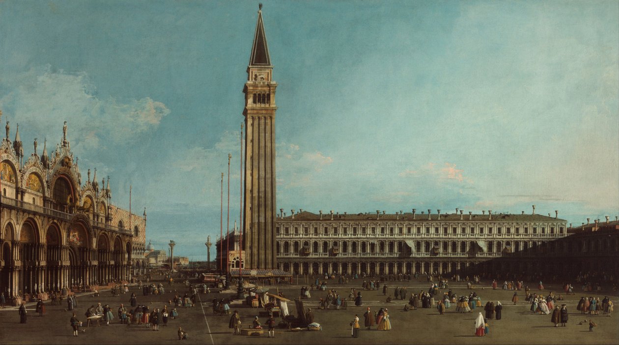 Piazza San Marco, Venetsia, 1742-1745 tekijältä Giovanni Antonio Canal