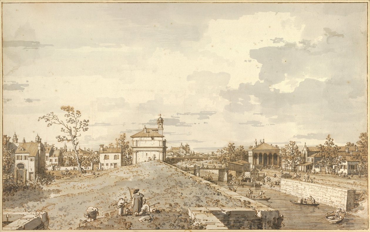 Porta Portello ja Brentan kanava Padovassa, 1740-1743. tekijältä Canaletto