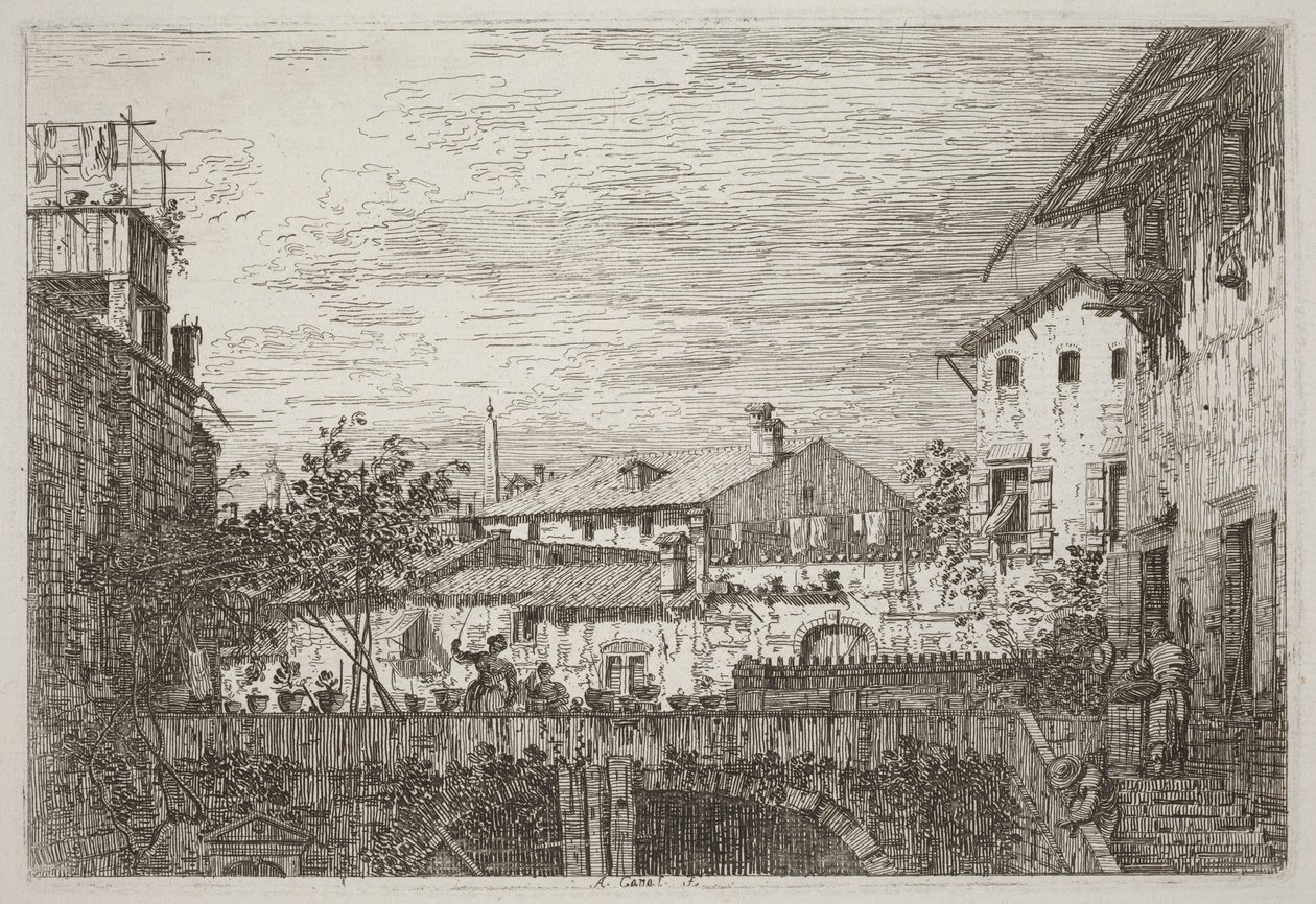 Terassi [alhaalla oikealla] tekijältä Canaletto