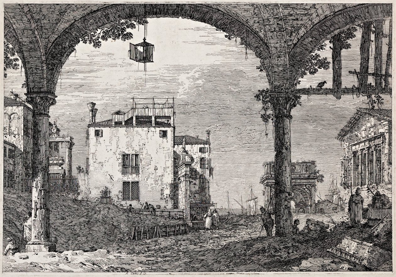Portti, jossa on lyhty
sarjasta ”Vedute” (Näkymiä) tekijältä Canaletto