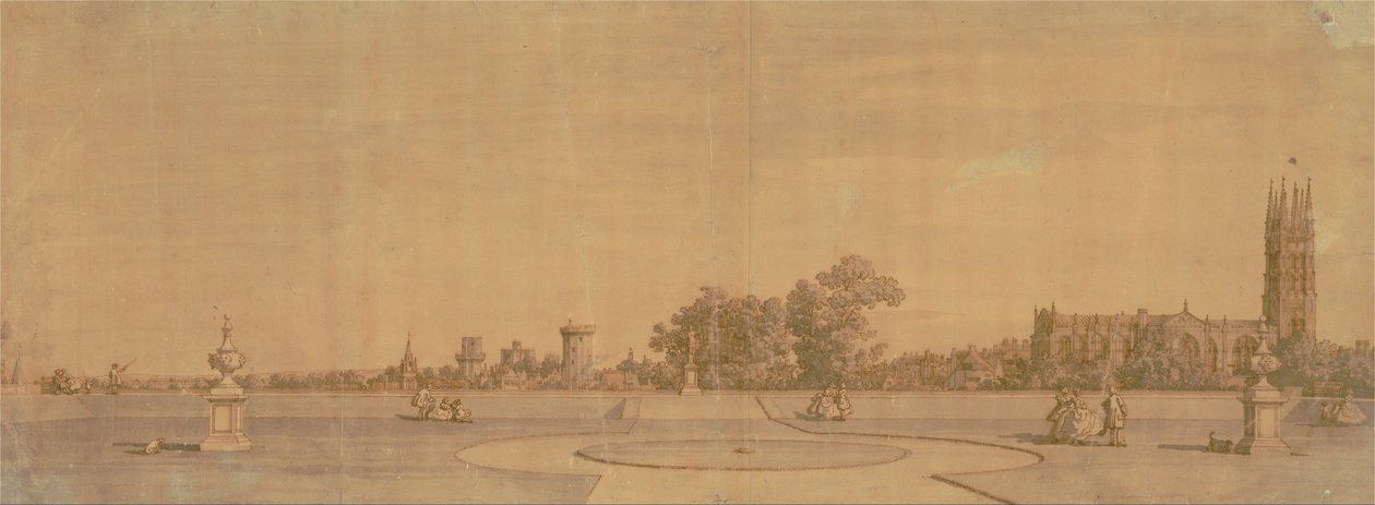Warwick: Warwick: Kaupunki ja linna Priory Gardensista tekijältä Canaletto