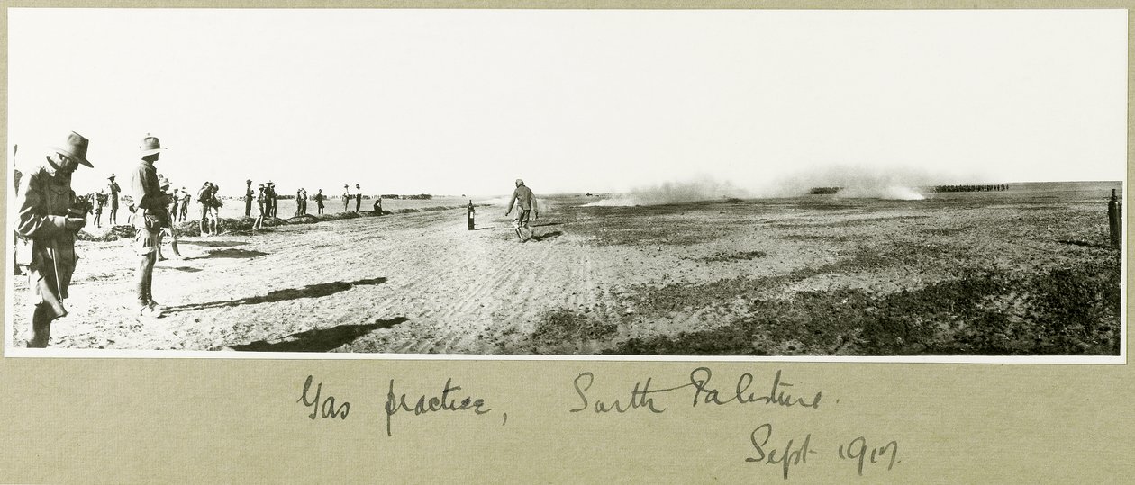 Kaasukäytäntö, Etelä-Palestiina, syyskuu 1917 tekijältä Capt. Arthur Rhodes
