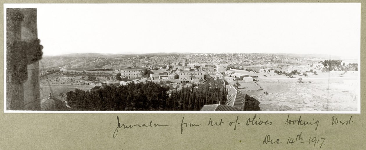 Jerusalem Öljymäeltä katsoen länteen, 14. joulukuuta 1917 tekijältä Capt. Arthur Rhodes