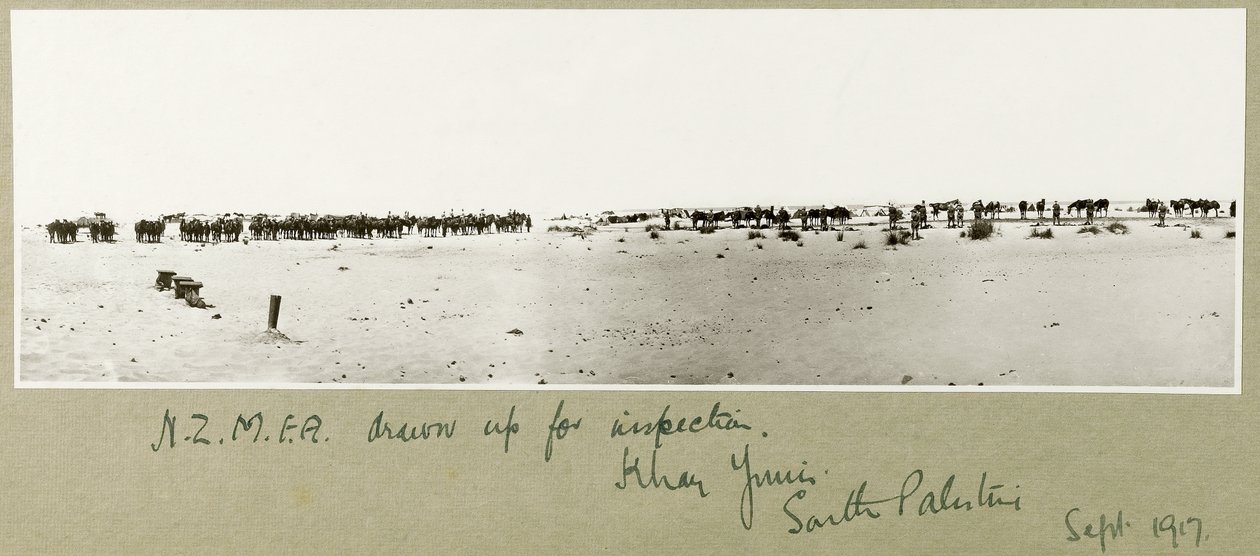 N.Z.M.F.A. laadittu tarkastusta varten, Khan Yunis, syyskuu 1917 tekijältä Capt. Arthur Rhodes