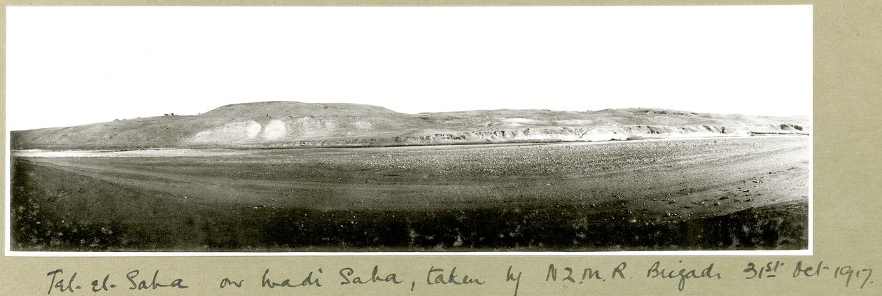 Tel-el-Saha, Wadi Saha, ottanut N.Z.M.R. Prikaati, 31. lokakuuta 1917 tekijältä Capt. Arthur Rhodes