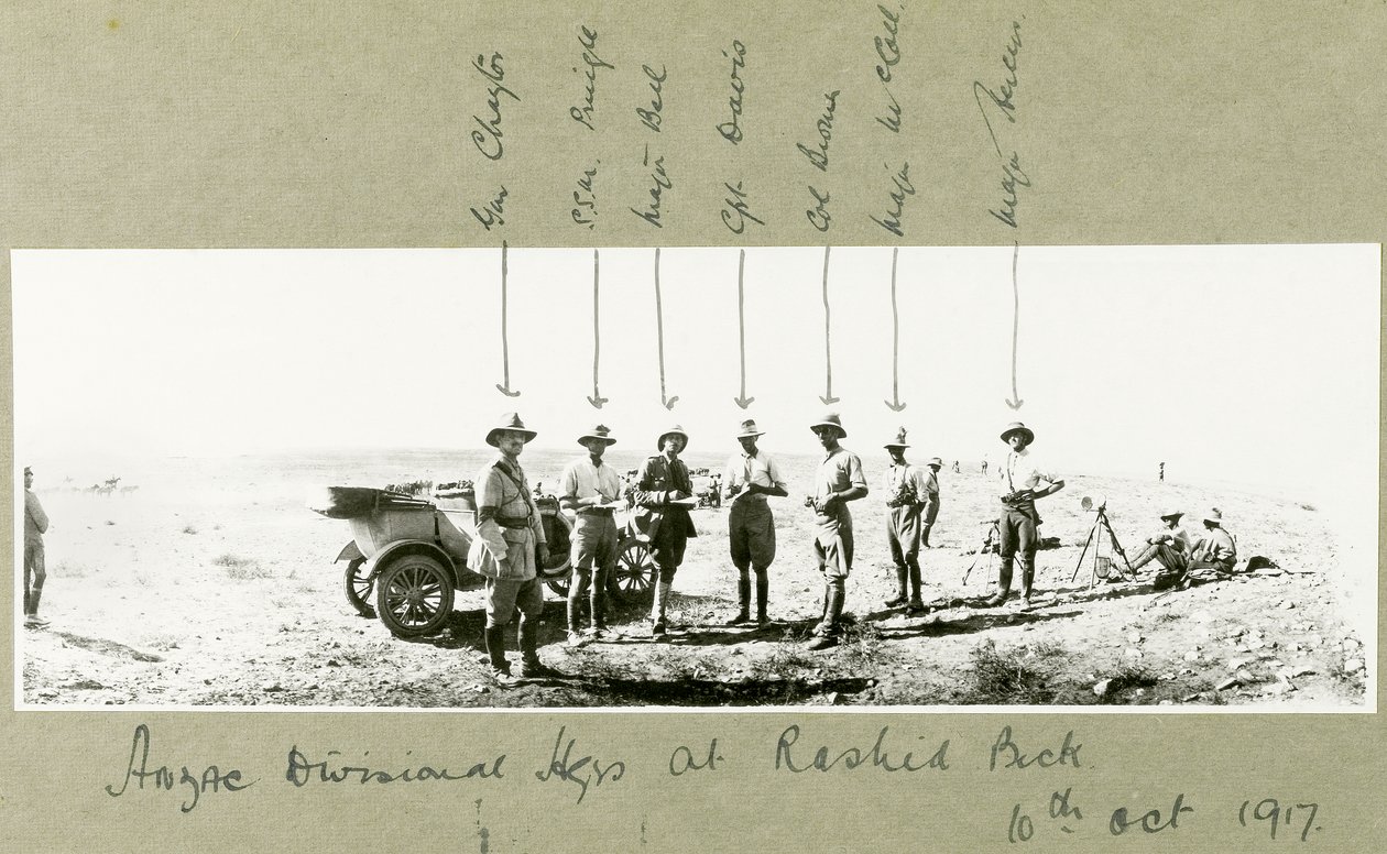ANZAC-divisioonan päämaja Rashid Beckissä, lokakuussa 1917 tekijältä Capt. Arthur Rhodes