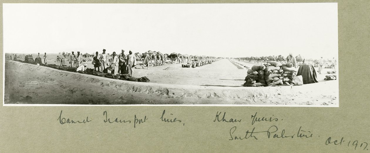 Camel Transport Lines, Khan Yunis, lokakuu 1917 tekijältä Capt. Arthur Rhodes