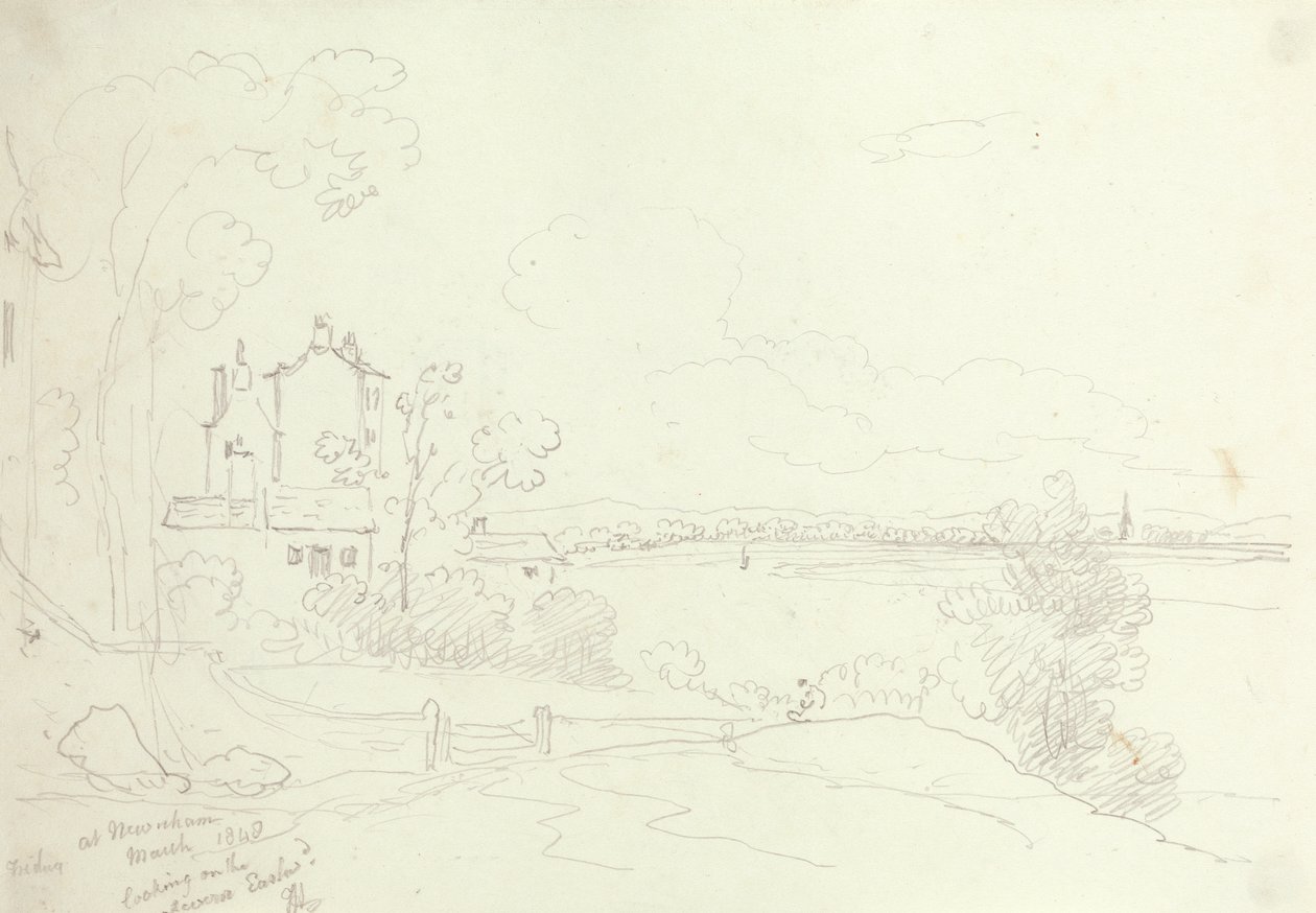Newnhamissa Looking on the Severn Eastward, maaliskuu 1848 tekijältä Capt. Thomas Hastings