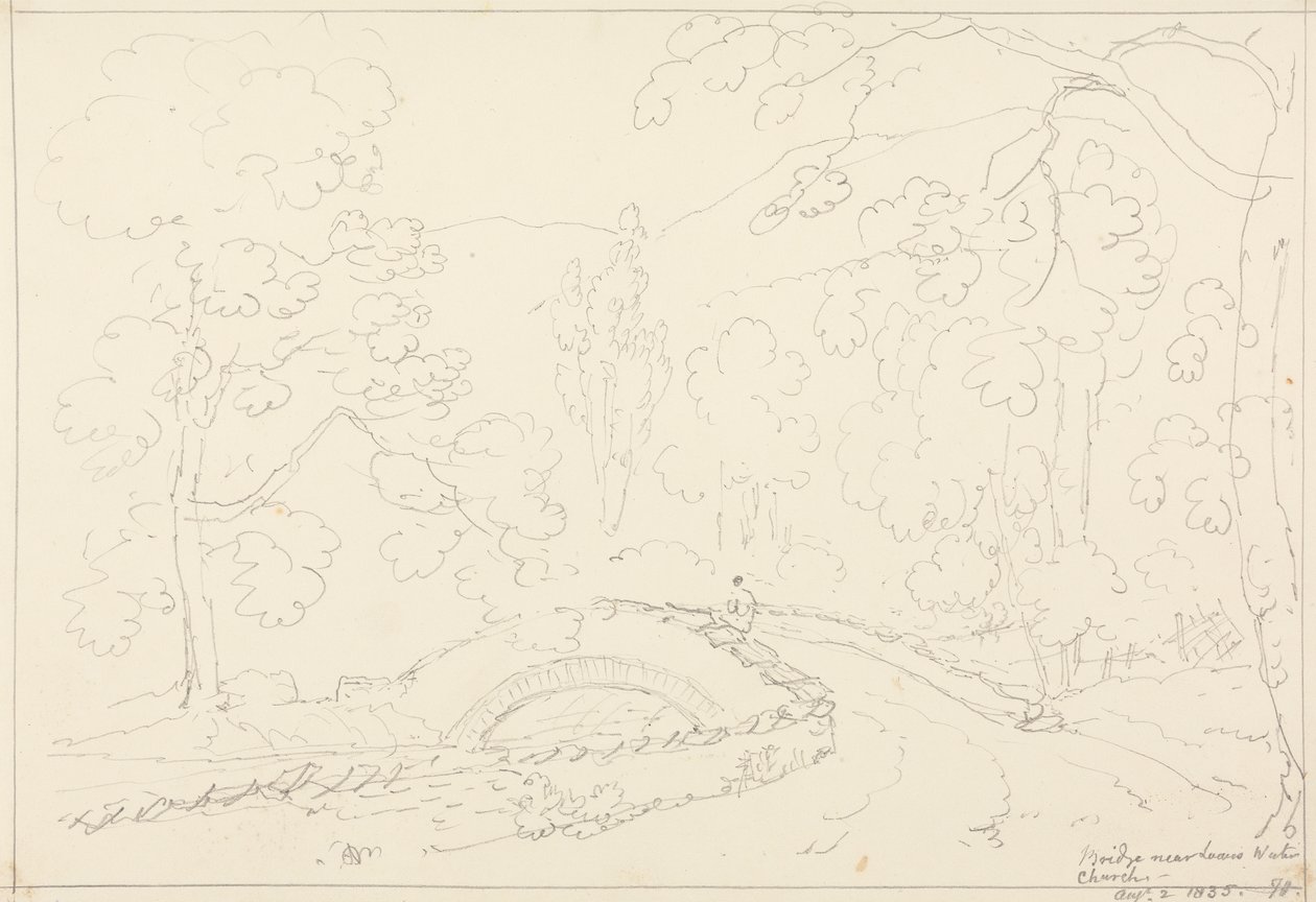 Silta lähellä Loweswaterin kirkkoa, 2. elokuuta 1835 tekijältä Capt. Thomas Hastings