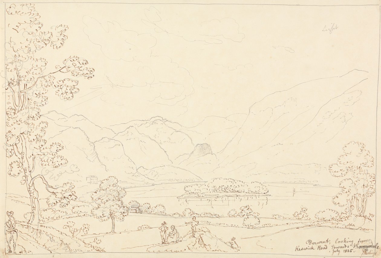 Derwent Katsellaan Borrowdaleen, heinäkuu 1835 tekijältä Capt. Thomas Hastings
