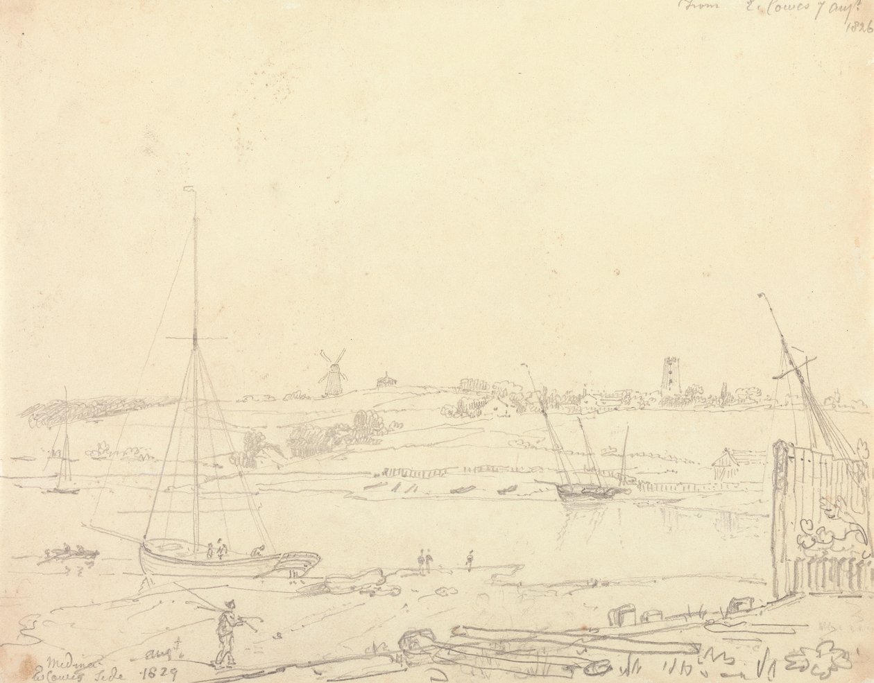 Medina, East Cowes Side, 7. elokuuta 1826 tekijältä Capt. Thomas Hastings