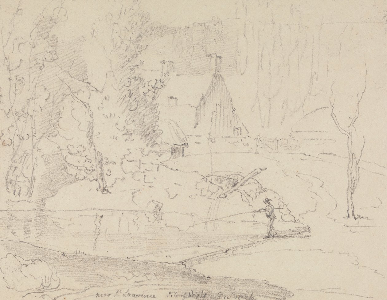 Lähellä Saint Lawrencea, Isle of Wight, joulukuu 1826 tekijältä Capt. Thomas Hastings
