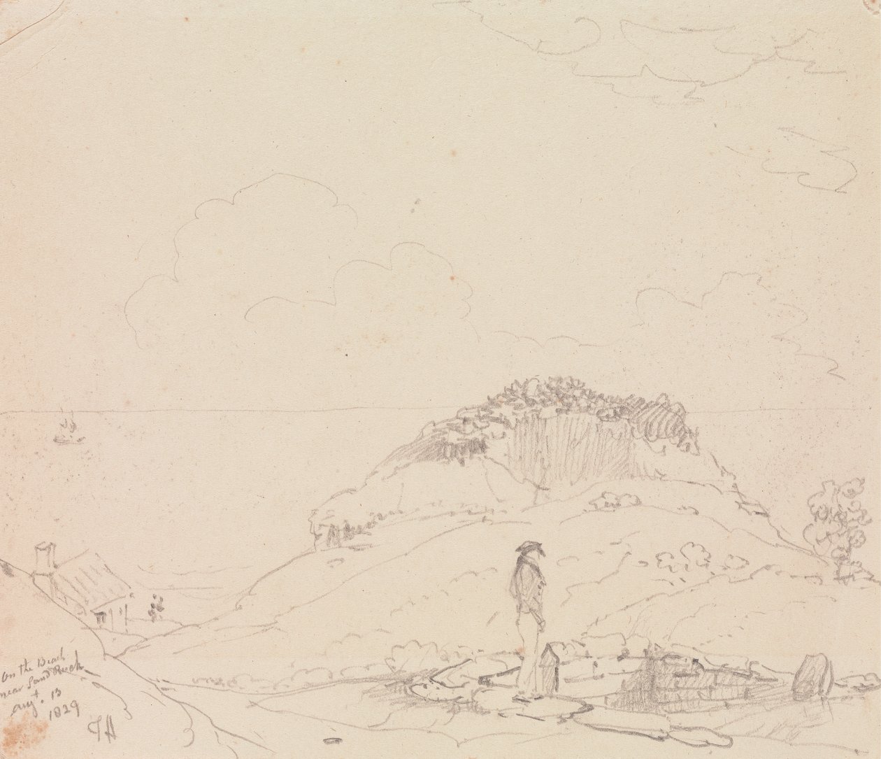 Rannalla lähellä Sandrockia, 13. elokuuta 1829 tekijältä Capt. Thomas Hastings