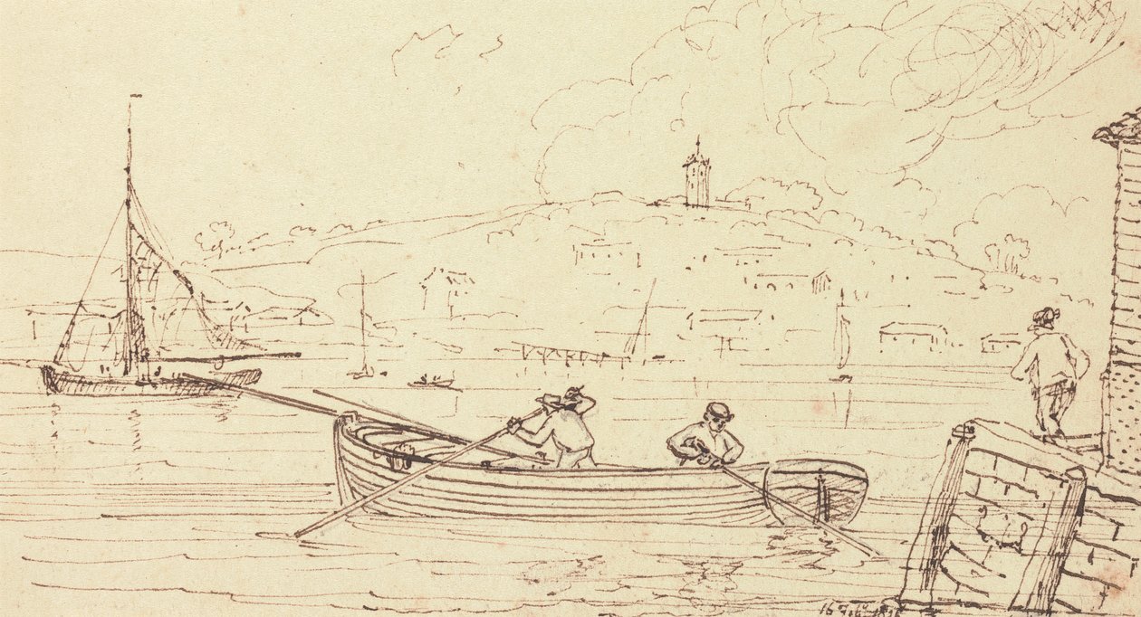 Sketch of Boatmen, West Cowes, 16. helmikuuta 1826 tekijältä Capt. Thomas Hastings