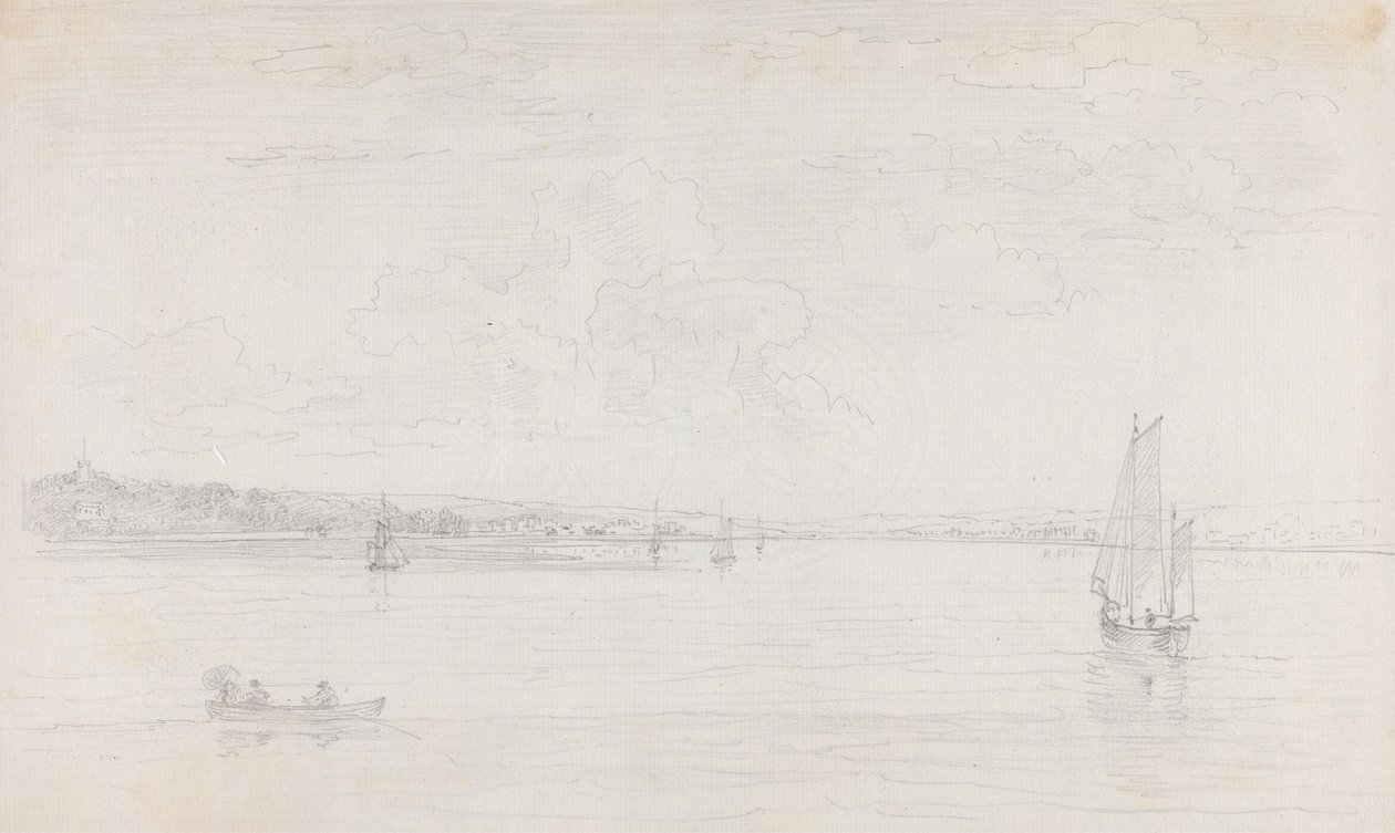 Luonnos Cowesista, Isle of Wight, Solentista tekijältä Capt. Thomas Hastings