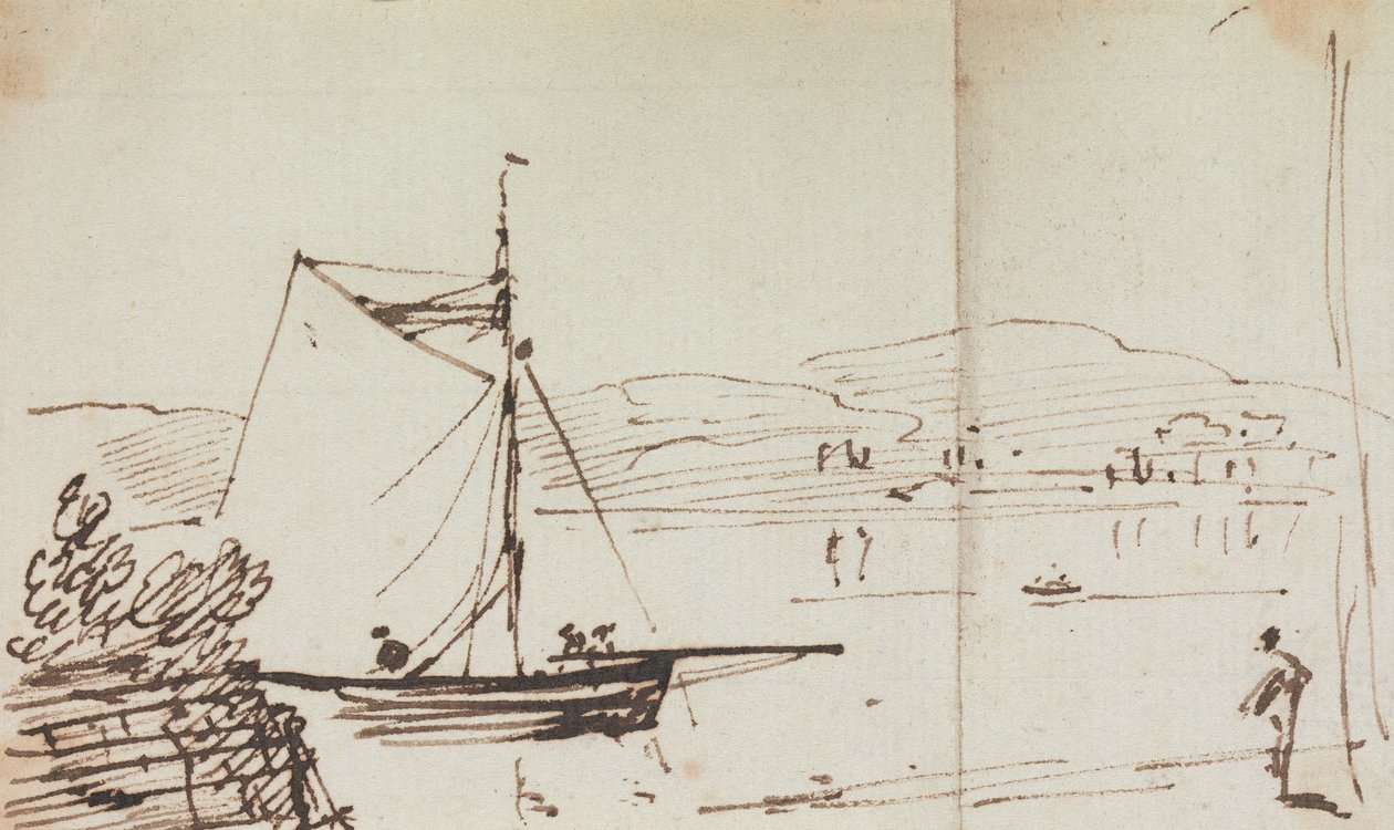 Luonnos purjeveneestä tekijältä Capt. Thomas Hastings