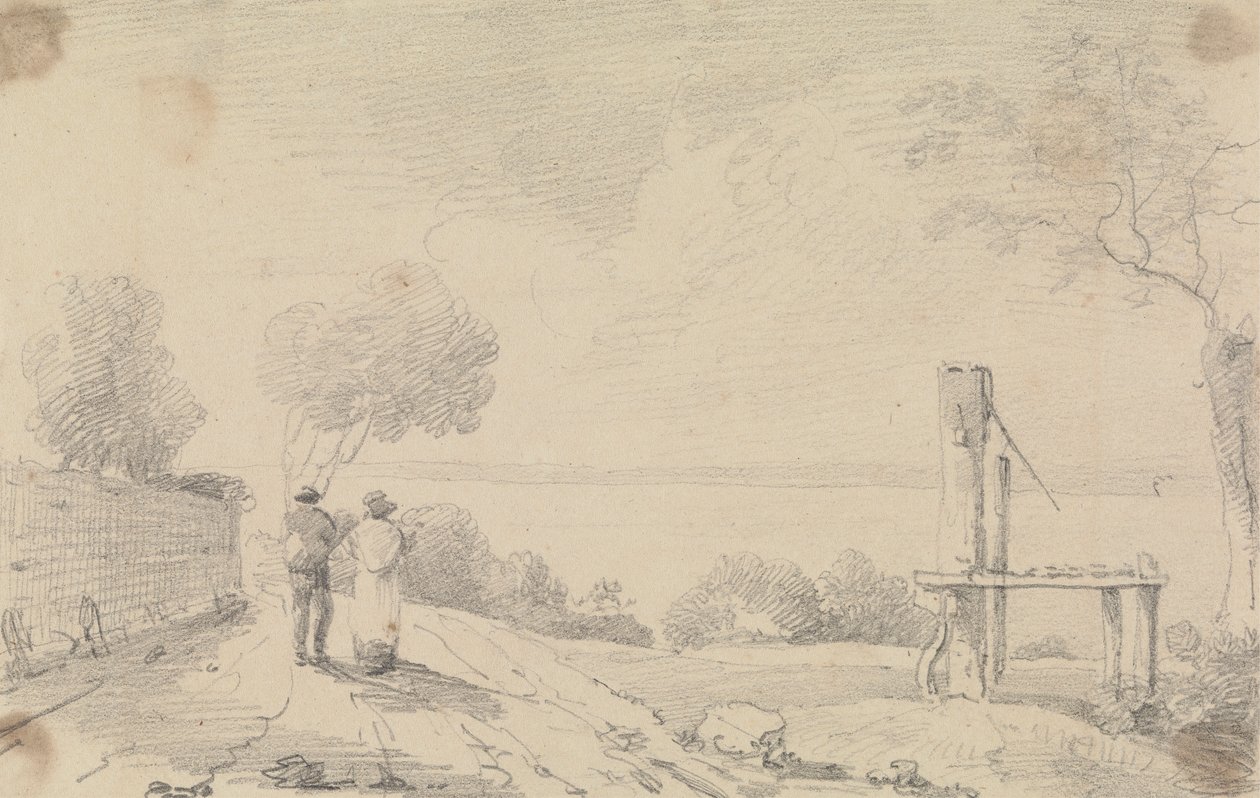 Esboço de uma estrada costeira perto de uma plataforma tekijältä Capt. Thomas Hastings