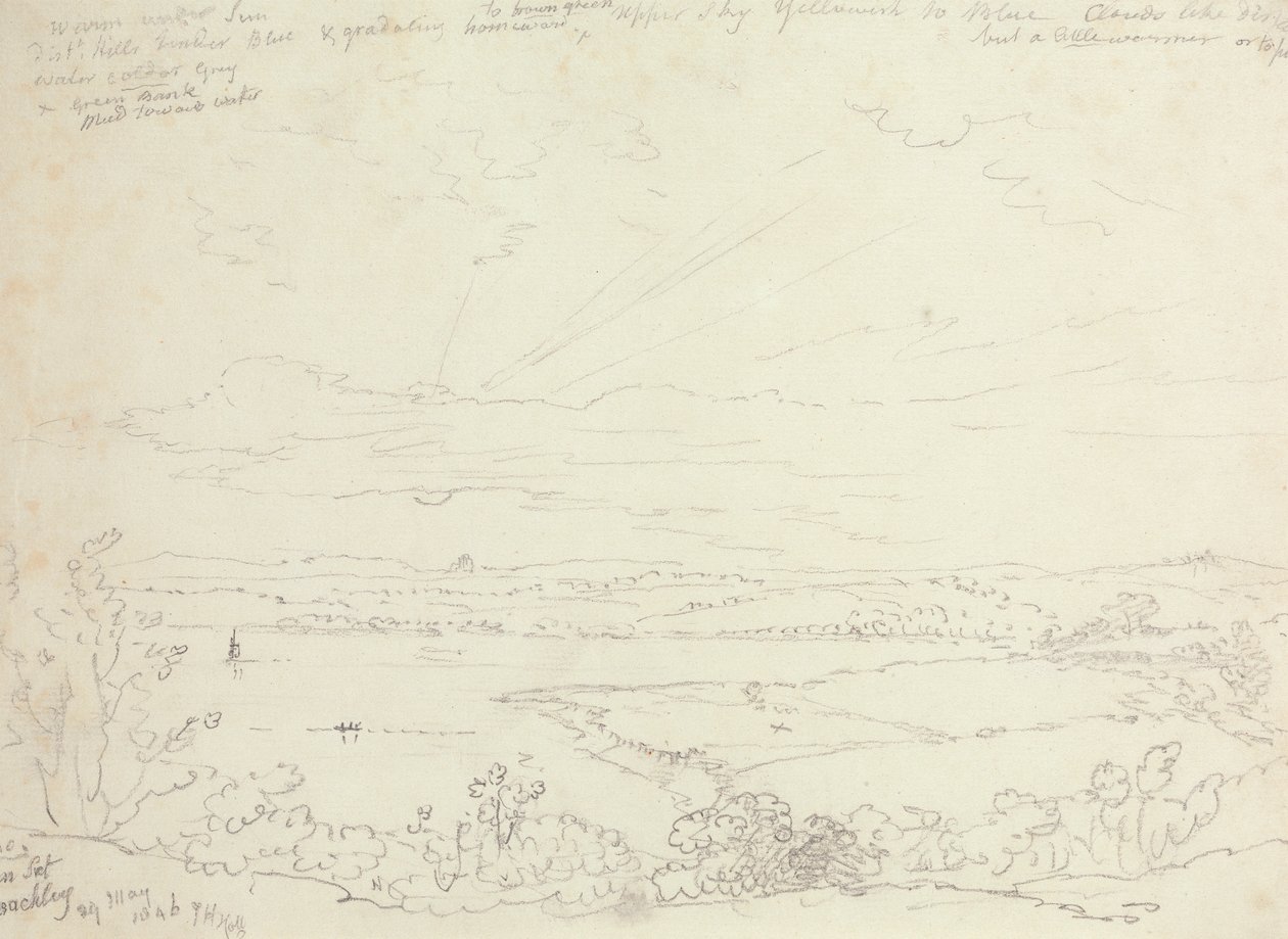 Auringonlasku, Beachley, 29. toukokuuta 1846 tekijältä Capt. Thomas Hastings