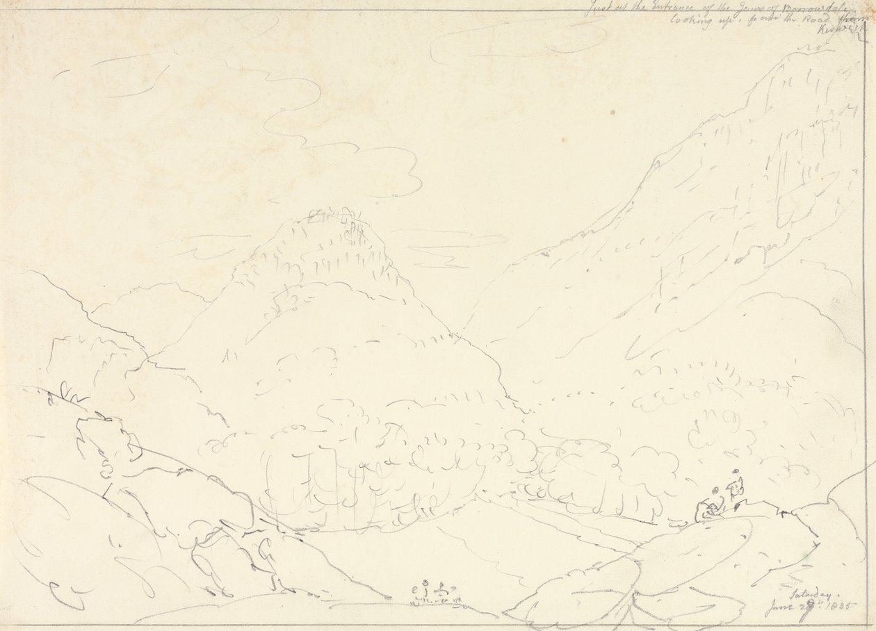 The Jaws of Borrowdale, lauantai 27. kesäkuuta 1835 tekijältä Capt. Thomas Hastings