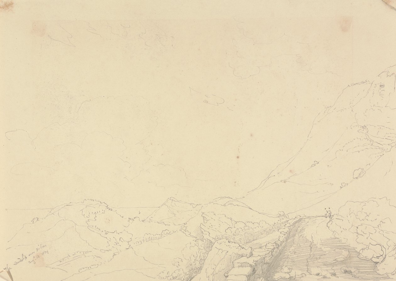 Maanvyörymä Nitonin yli, 13. elokuuta 1829 tekijältä Capt. Thomas Hastings