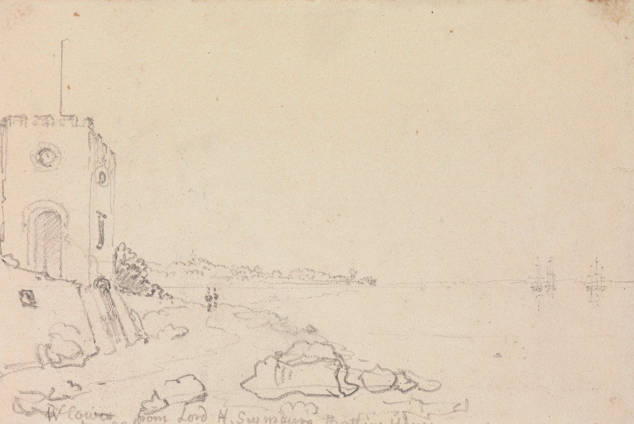 West Cowes Lord Henry Seymourin uimatalosta lokakuussa 1825 tekijältä Capt. Thomas Hastings