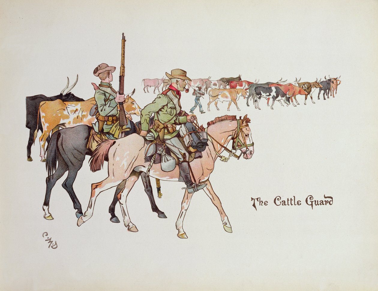 The Cattle Guard, elokuvasta The Leaguer of Ladysmith, 1900 tekijältä Captain Clive Dixon