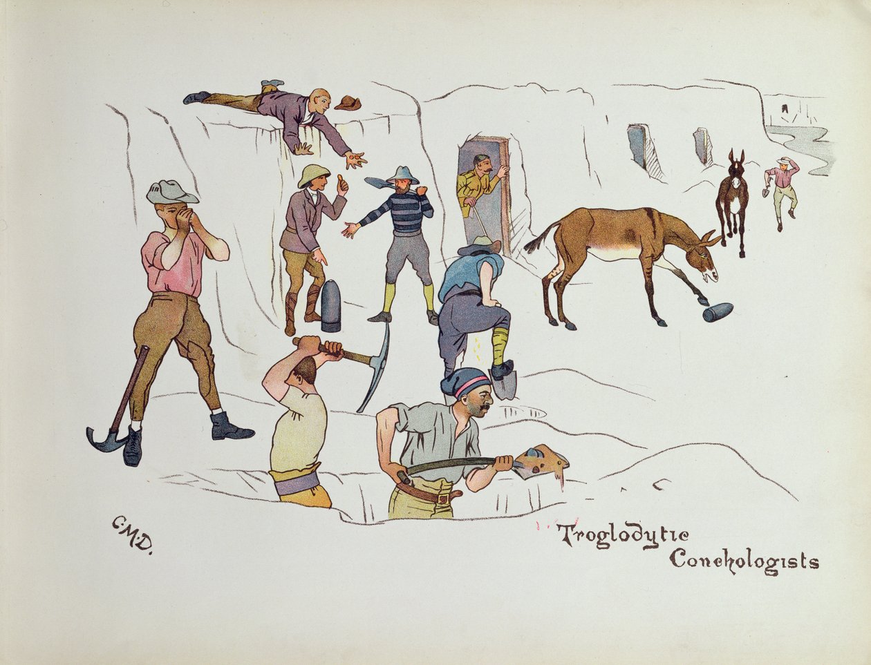 Troglodytic Conchologists, teoksesta The Leaguer of Ladysmith, 1900 tekijältä Captain Clive Dixon