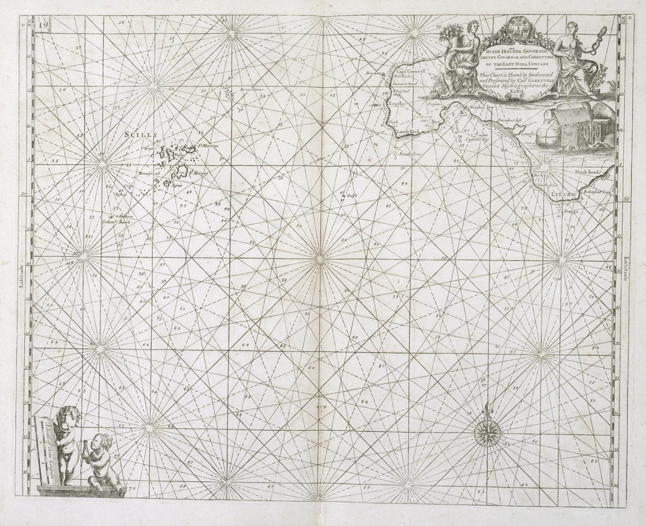 The Isles of Scilly and Cornwall, Iso-Britannian rannikkopilotista, julkaistu 1776 tekijältä Captain Greenville Collins