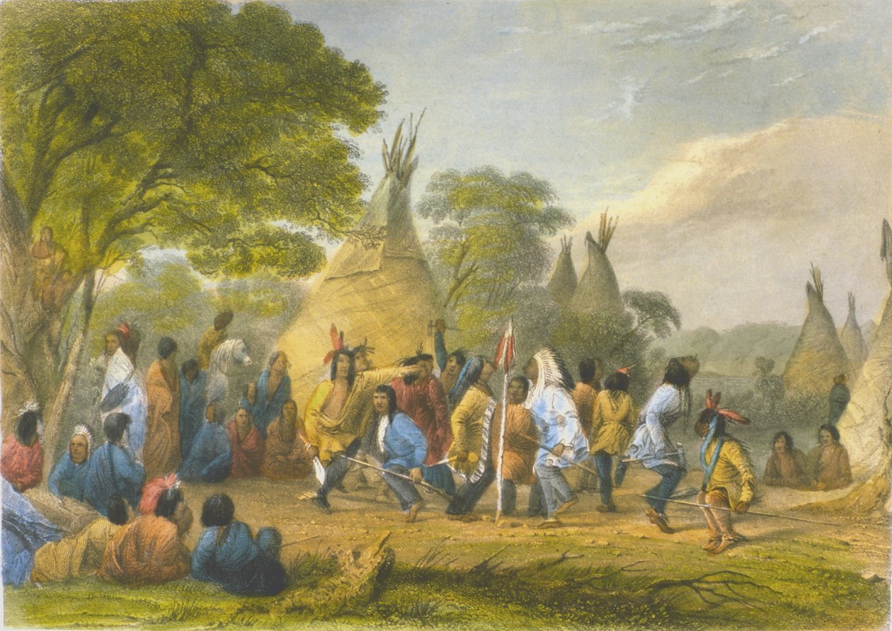 Dakotien koiratanssi, 1853 tekijältä Captain Seth Eastman
