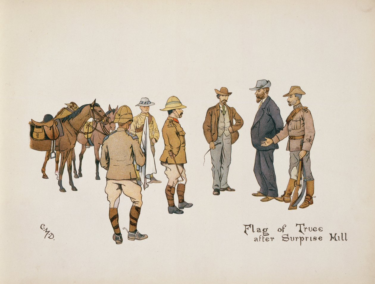 Flag of Truce after Surprise Hill, The Leaguer of Ladysmith, 1900 tekijältä Captain Clive Dixon