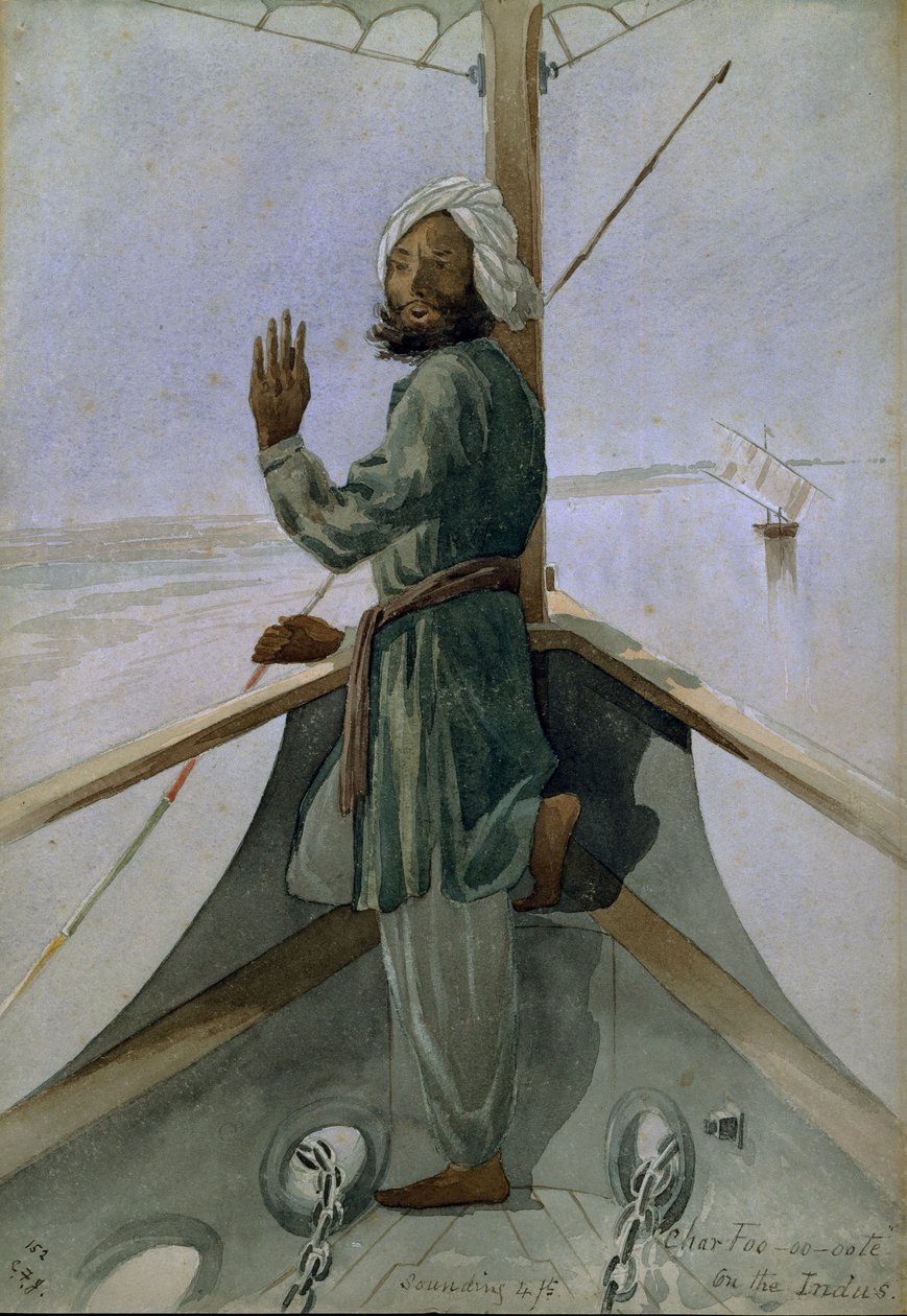 Kuulostaa 4/5, Char foo-oote (4ft) Indus-joella, Intia tekijältä Captain Cornelius Francis James