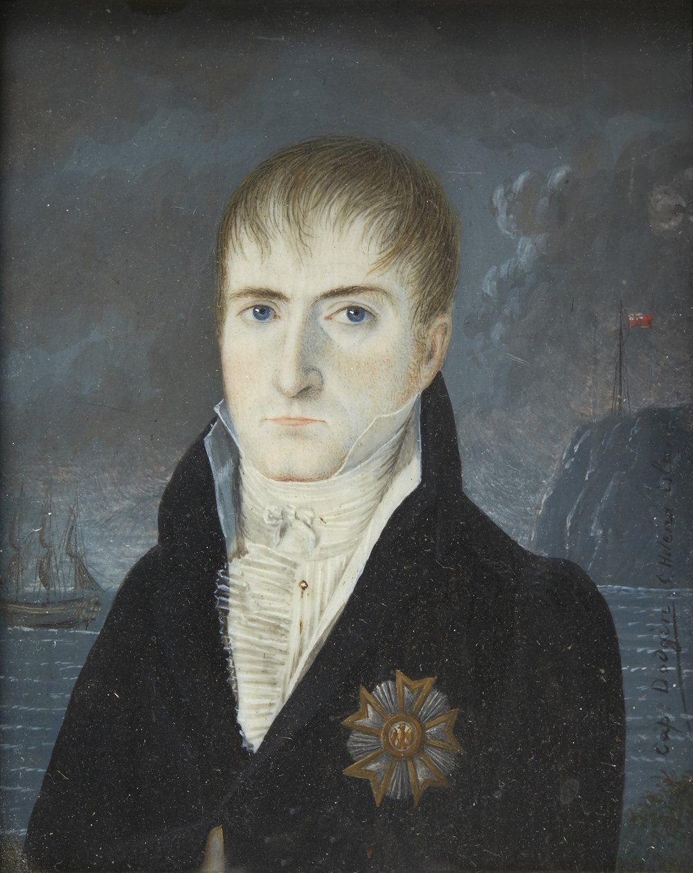 Napoleon Bonaparten muotokuva Saint Helenan saarella, 1820 tekijältä Captain Dodgin