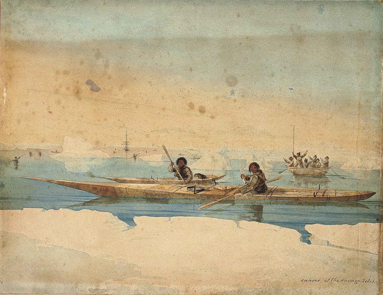 Savage Islesin kanootit, Hudsonin salmi tekijältä Captain George Francis Lyon