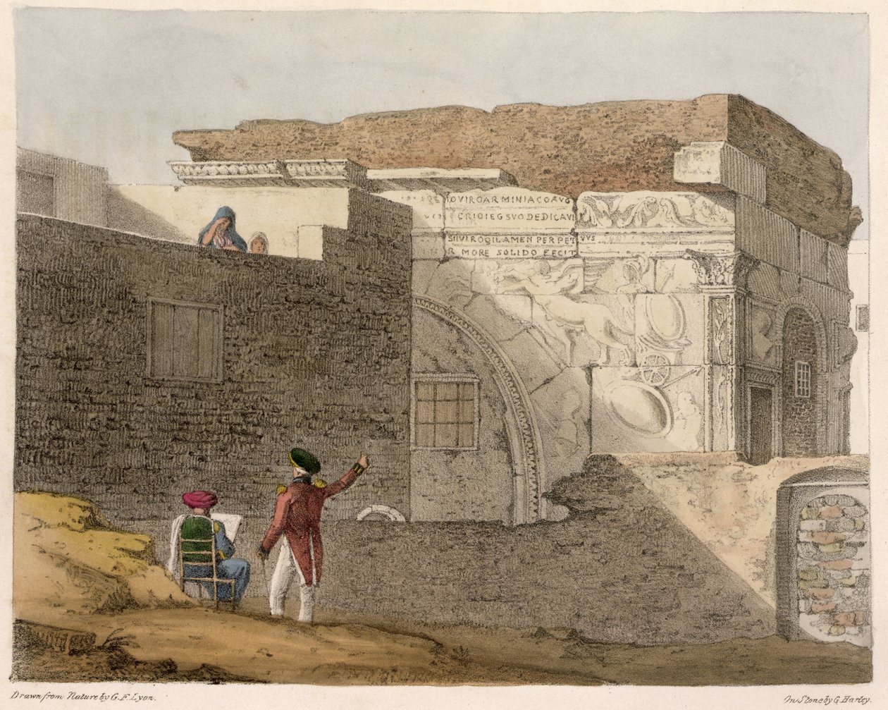Riemukaari, Tripoli, levy 4 kirjasta "A Narrative of Travels in Northern Africa", kaivertanut George Harley (1791-1871) 1821 tekijältä Captain George Francis Lyon